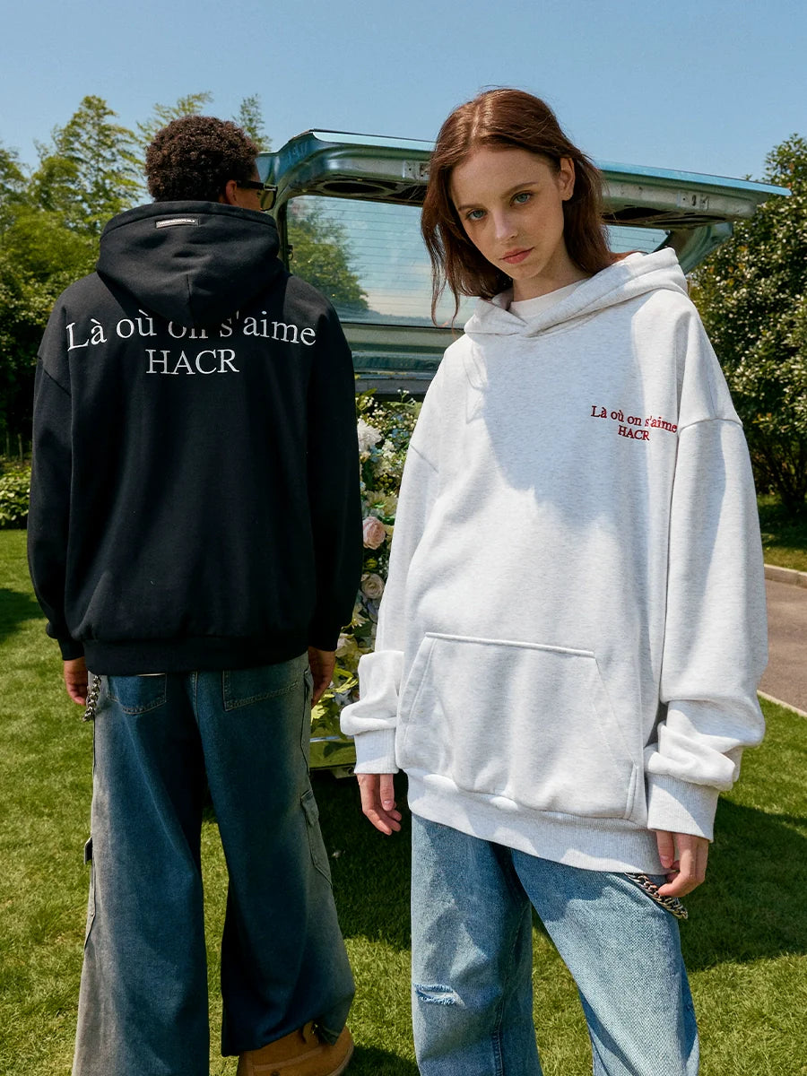 Harsh and Cruel Basic Logo Slogan HACR Embroidered Hoodie