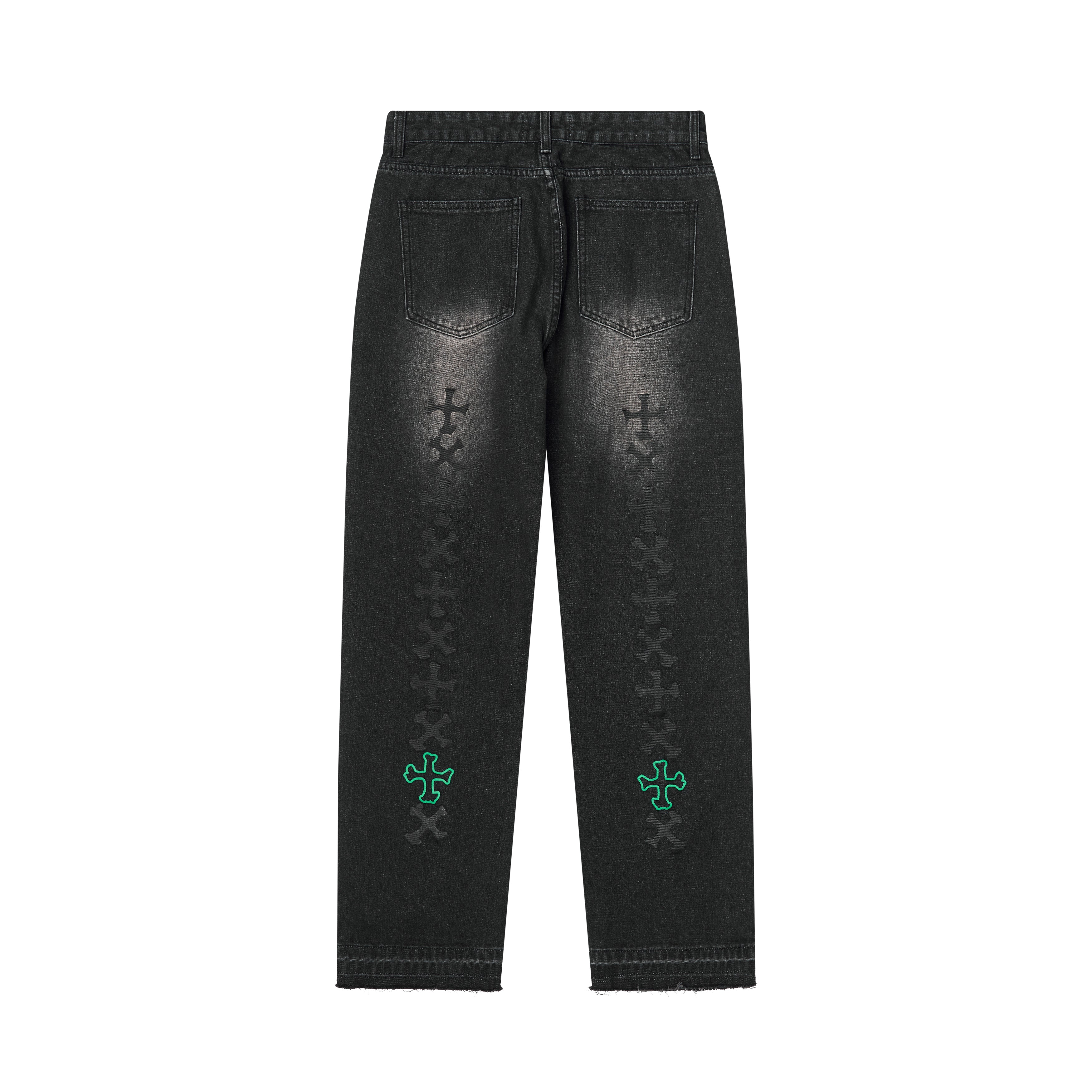 Harsh and Cruel Crosses Printed Denim