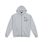 MEDM Floral Logo Embroidered Zip Up Hoodie