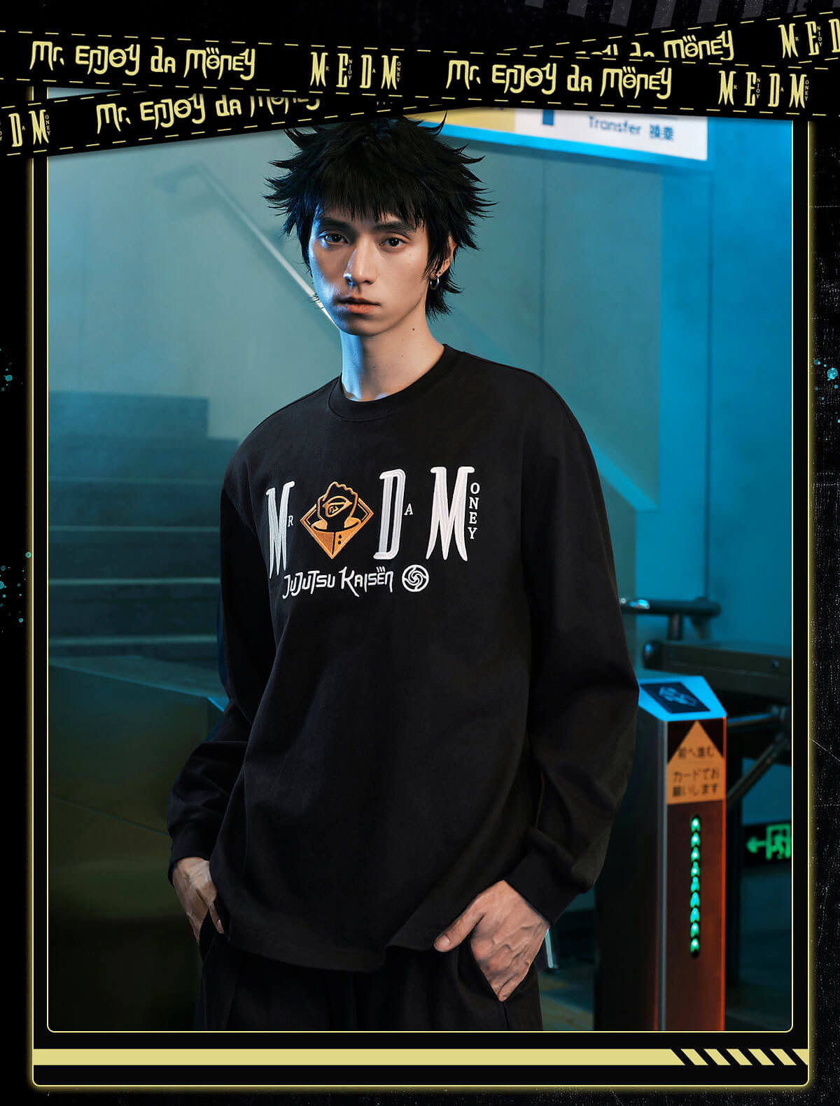MEDM × Jujutsu Kaisen Character Print Embroidered Long Sleeve Tee