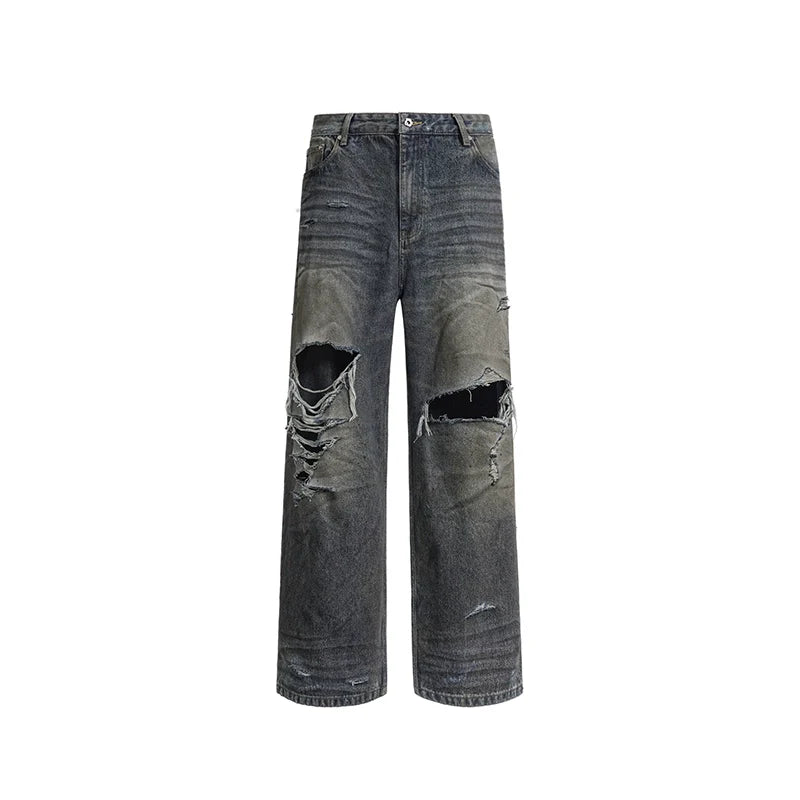 UNDERWATER Dirty Dye Aged Torn Baggy Jeans