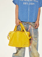S45 Colorful Diamond Crocodile Leather Travel Bag