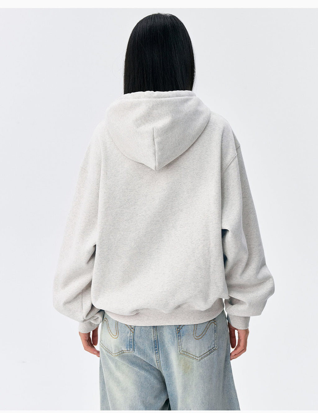 MEDM M Buckled Drawstring Pearl Logo Embroidered Hoodie