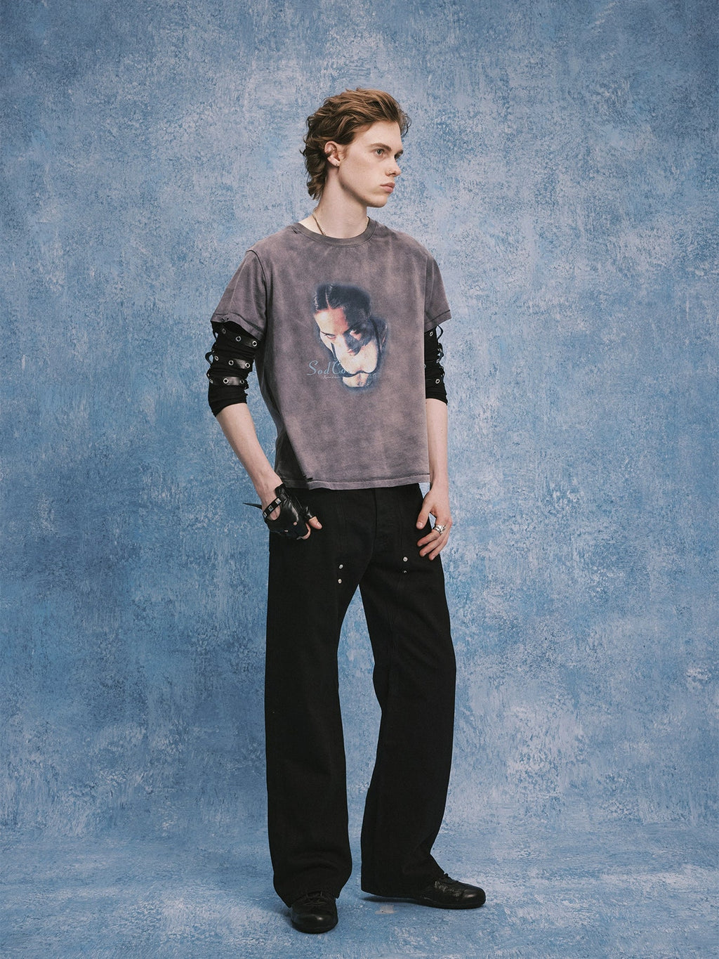 SOD Co. Artwork Print Distressed Washed Tee