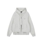 Achock Layered Double Zip Hooded Sweatshirt Jacket