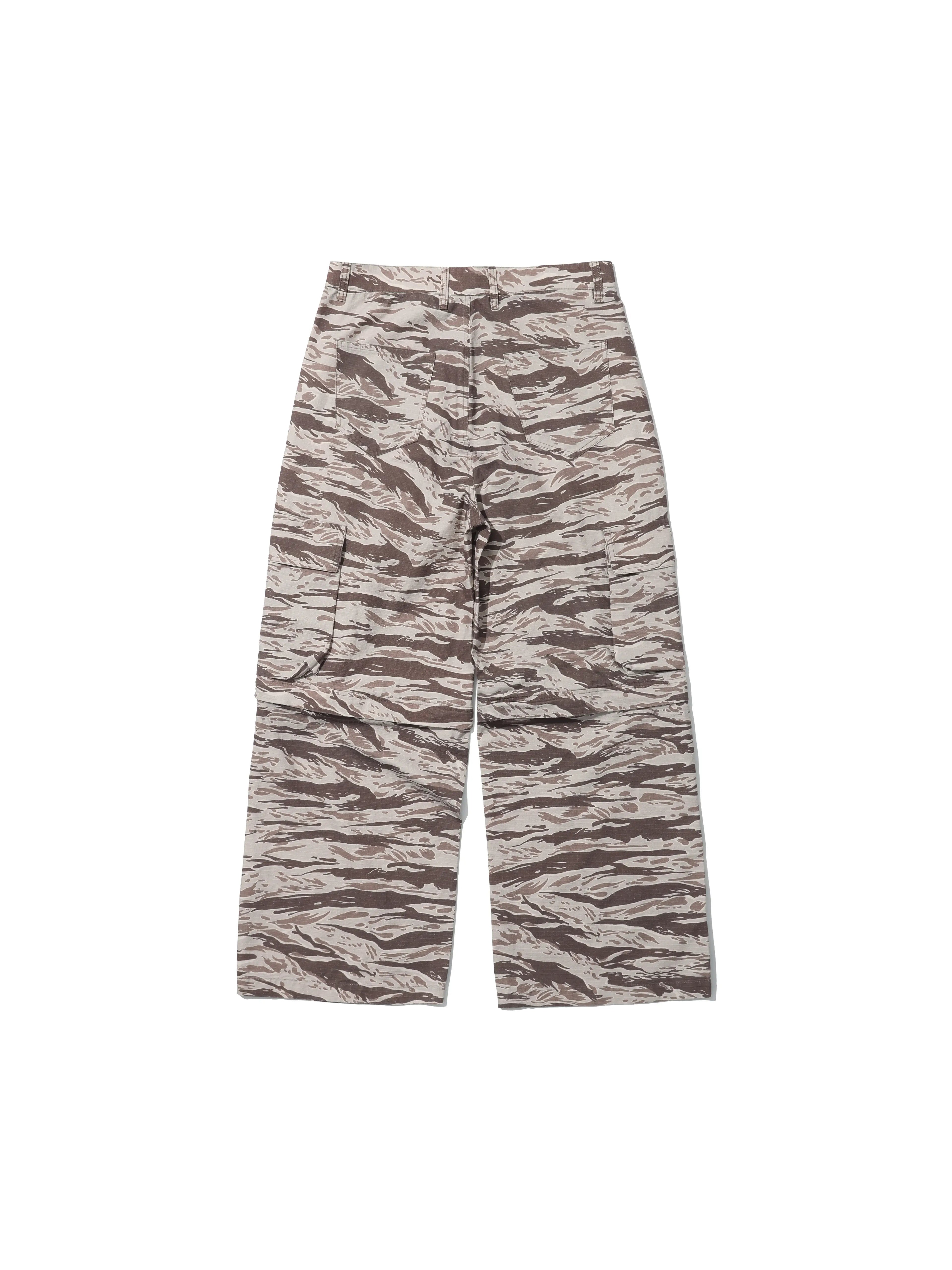 LIBERAFIT Tiger Camo 3D Patch Pocket Zip Off Cargo Pants