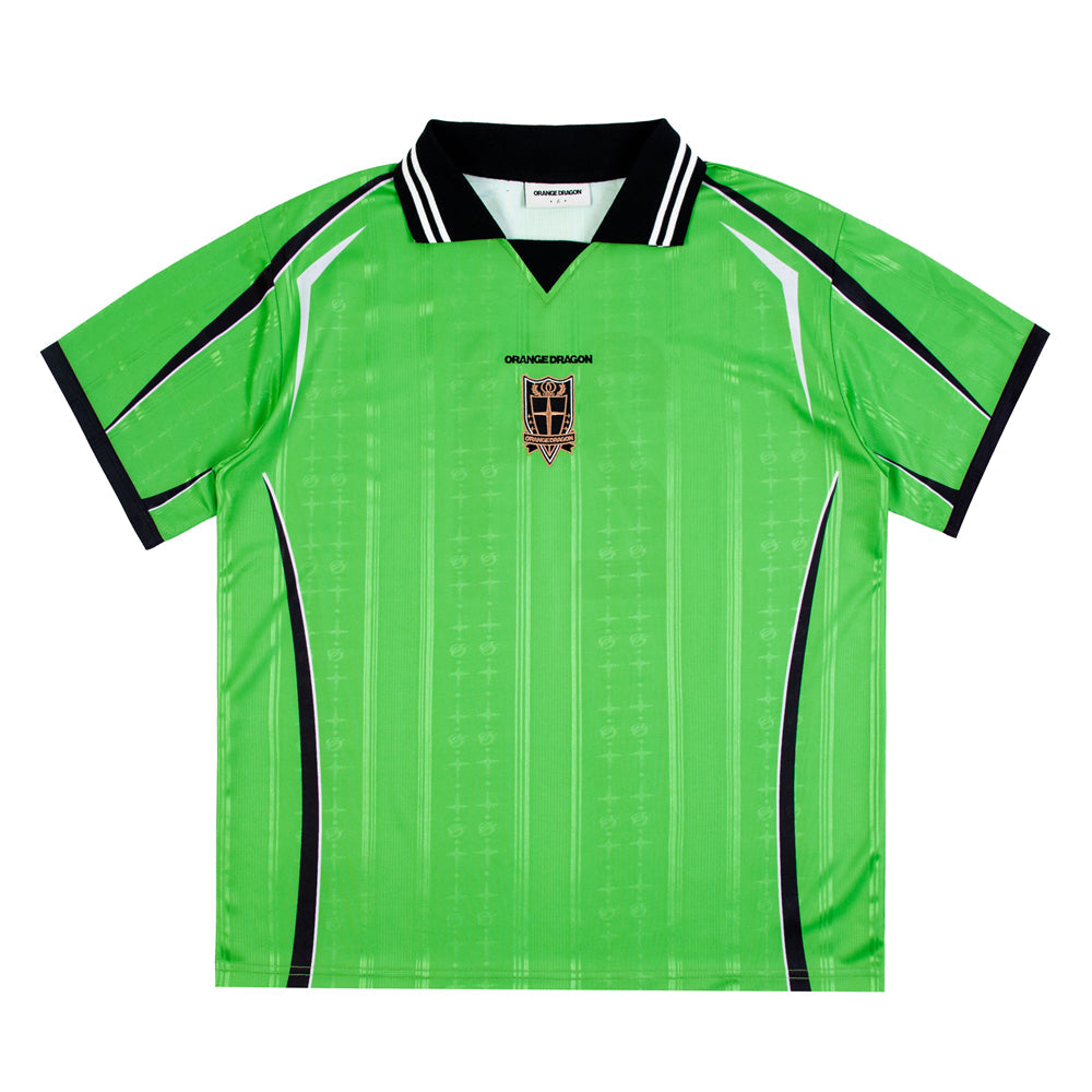 ORANGEDRAGON ODFC Striped Embroidered Soccer Jersey Uniform Polo Shirt