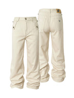 YADcrew Fold Over Button Flap Pocket Washed Jeans