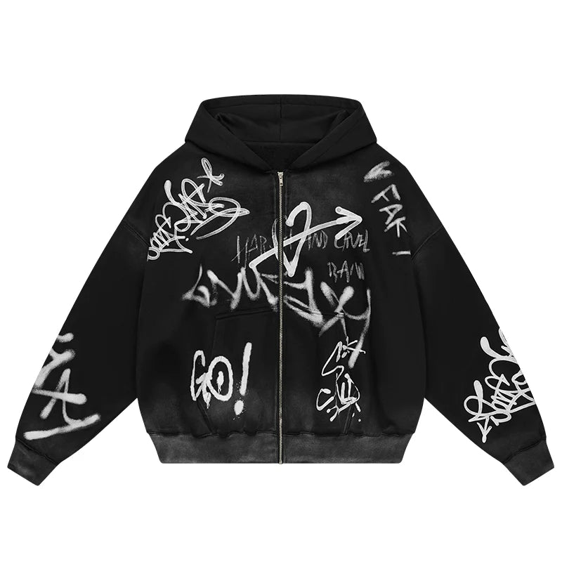 Harsh and Cruel Spray Paint Washed Hoodie