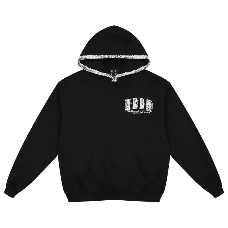 MEDM Ethnic Paisley Patch Embroidered Hoodie