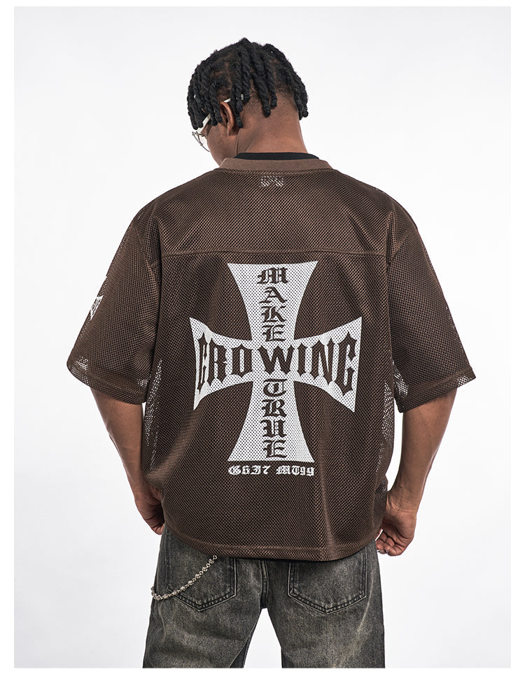 F3F Select Cross Print Mesh Jersey