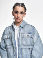 F3F Select Multi Pocket Washed Work Denim Jacket