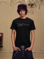 YADcrew Rhinestone Logo Slim Fit Tee