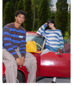 S45 Striped Pearl Brushed Knit Sweater