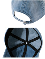 NOVACAM Washed Denim Nov Is Life Logo Embroidered Dad Hat
