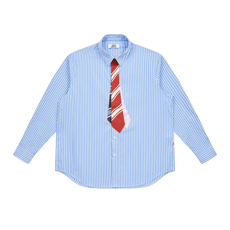 EMPTY REFERENCE Multi Tie Striped Long Sleeve Shirt