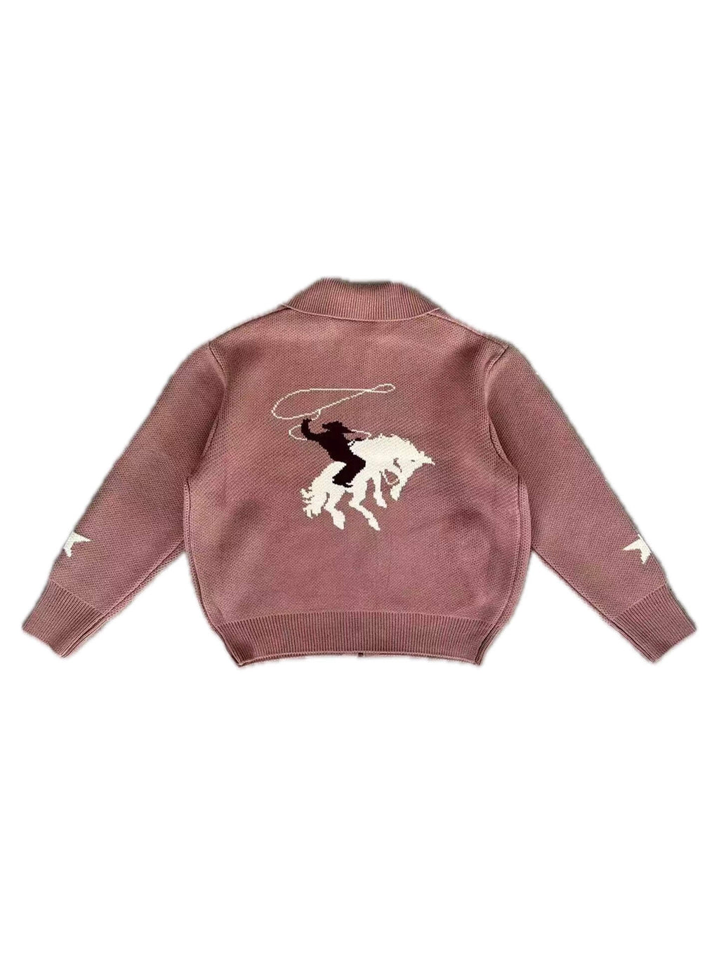 LIBERAFIT Cowboy Star Jacquard Zip Up Cowichan Cardigan