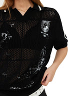 Night Lab Skeleton Cage Open Knit Polo