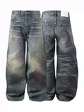 KARMANISTIC Riveted Washed Baggy Jeans