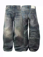 KARMANISTIC Riveted Washed Baggy Jeans