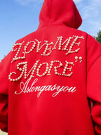 Harsh and Cruel Love Me More Pearl Embroidered Hoodie