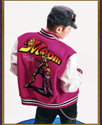 MEDM × JOJO Embroidered Patch Varsity Jacket