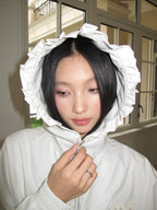MEDM Pearl Logo Lace Hooded Zip Jacket