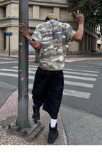 STEEPC Aged Forest Camo Pearl Embellished Print Tee