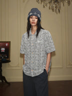 YADcrew 3D Stitch Plaid Short Sleeve Shirt