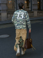 STEEPC Forest Camouflage Washed Vintage Long Sleeve Tee