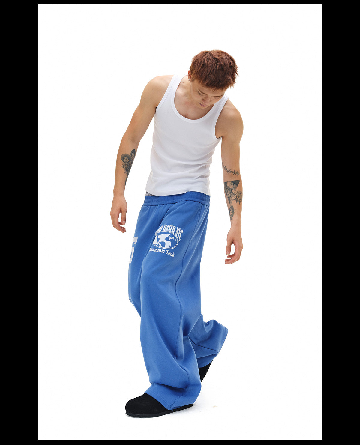 NOVACAM Flocking Print Baggy Sweatpants