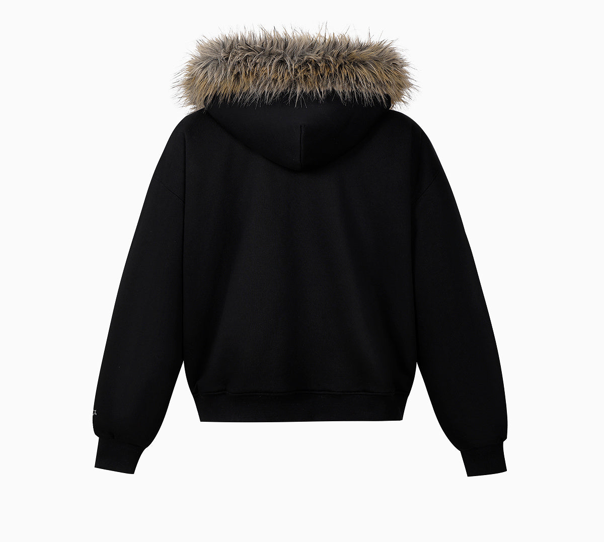 MEDM Faux Fur Lined Hooded Fur Zip Up Jacket
