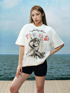 YADcrew Cupid Kiss Pearl Puzzle Graphic Tee
