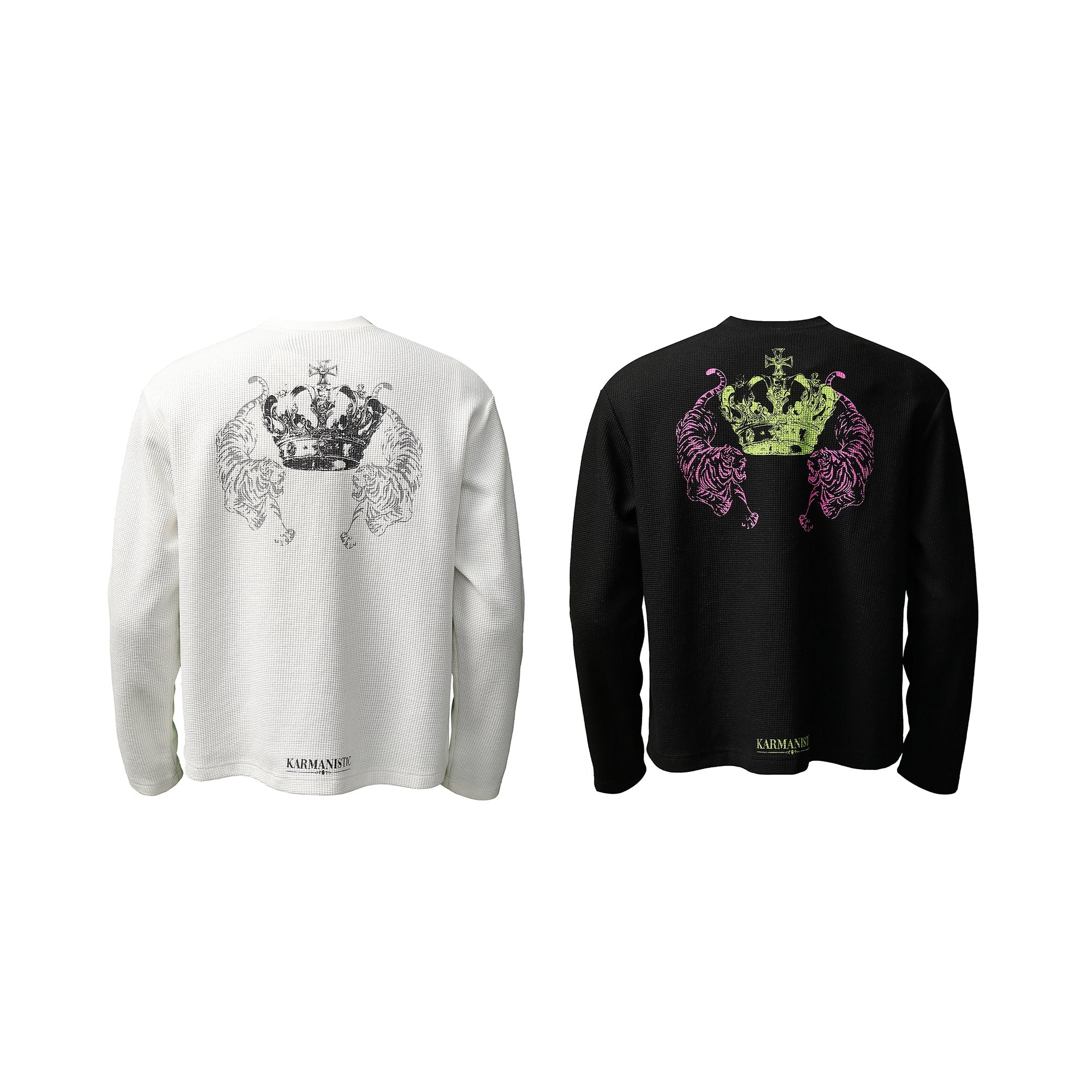 KARMANISTIC Printed Waffle Long Sleeve Tee
