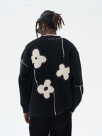 Harsh and Cruel Hand painted Flowers Knitted Cardigan