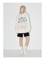 EMPTY REFERENCE Cartoon Puppy LOGO Print Long Sleeved Shirt