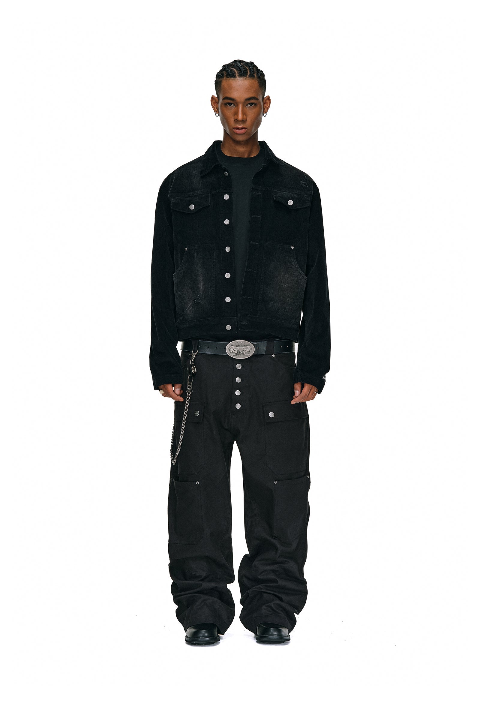 ANTIDOTE Distressed Washed Corduroy Work Jacket