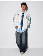 MEDM Daisy Floral Varsity Jacket