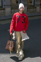 STEEPC Number Print Small Patch Long Sleeve Tee