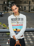 STEEPC Vintage Photo Print Long Sleeve Tee