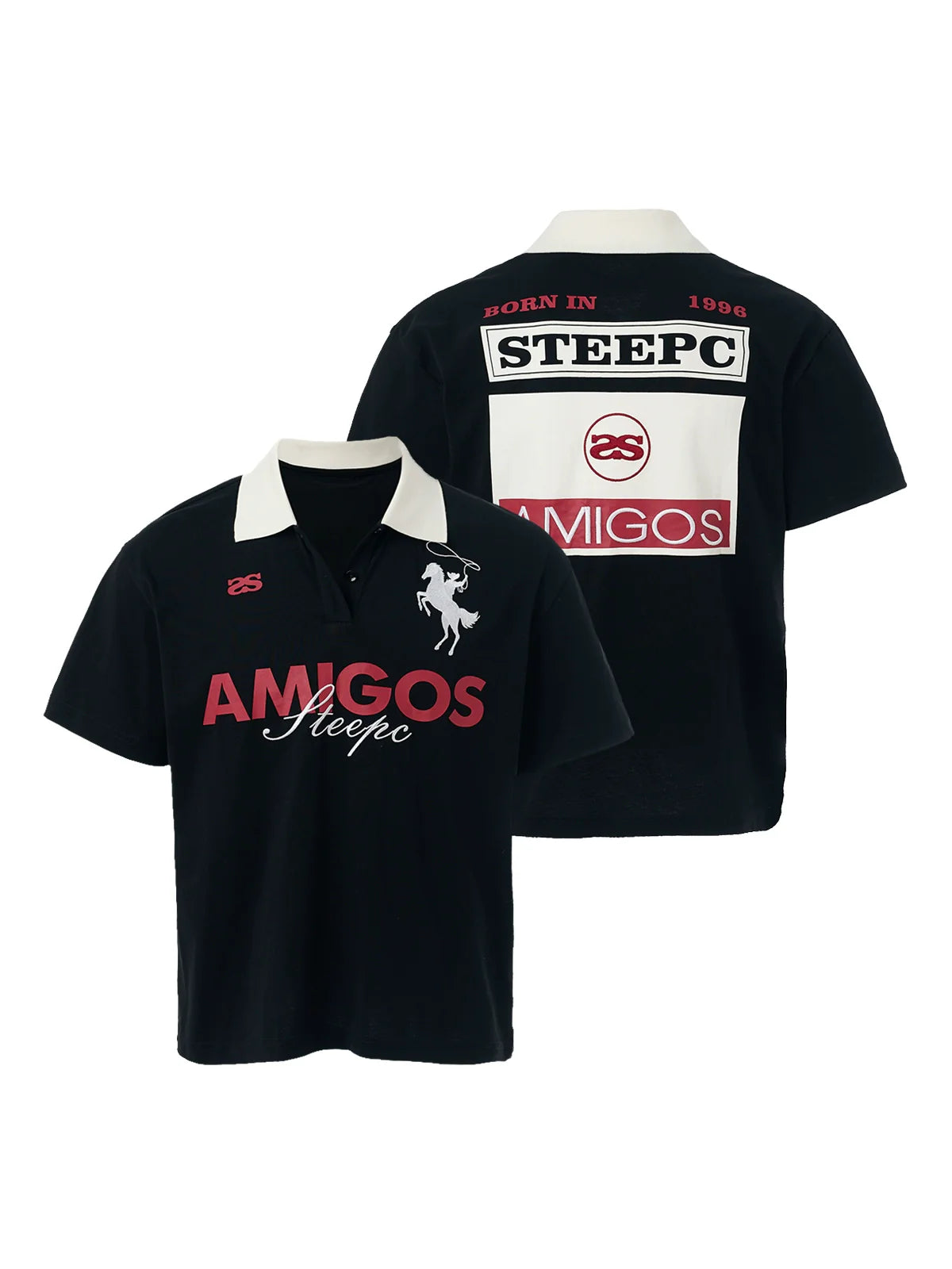 STEEPC Amigos Patch Embroidered Polo Shirt