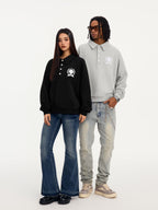 Small Town Kid Badge Embroidered Polo Sweatshirt