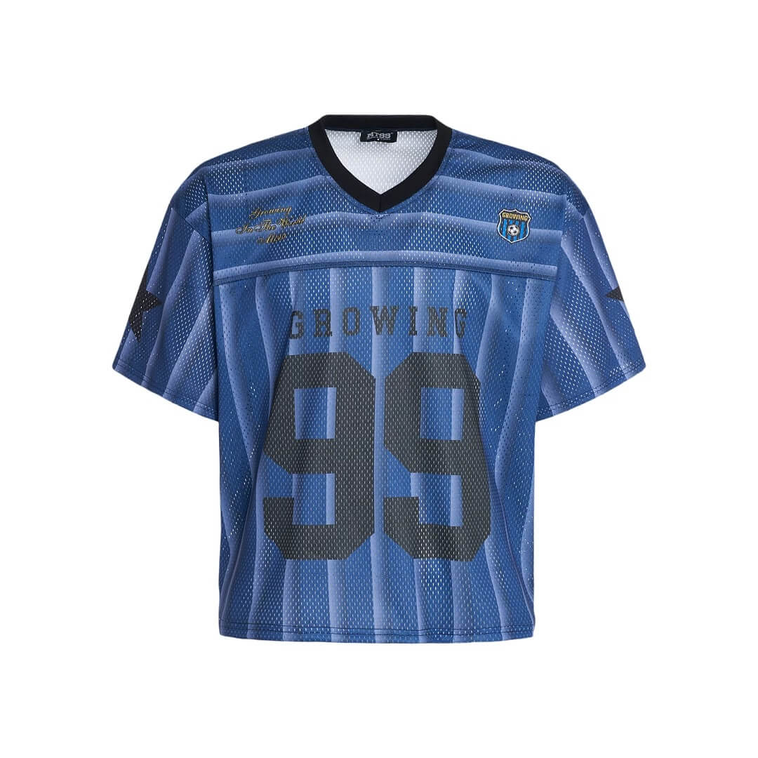 F3F Select Striped Mesh V Neck Short Sleeve Soccer Jersey