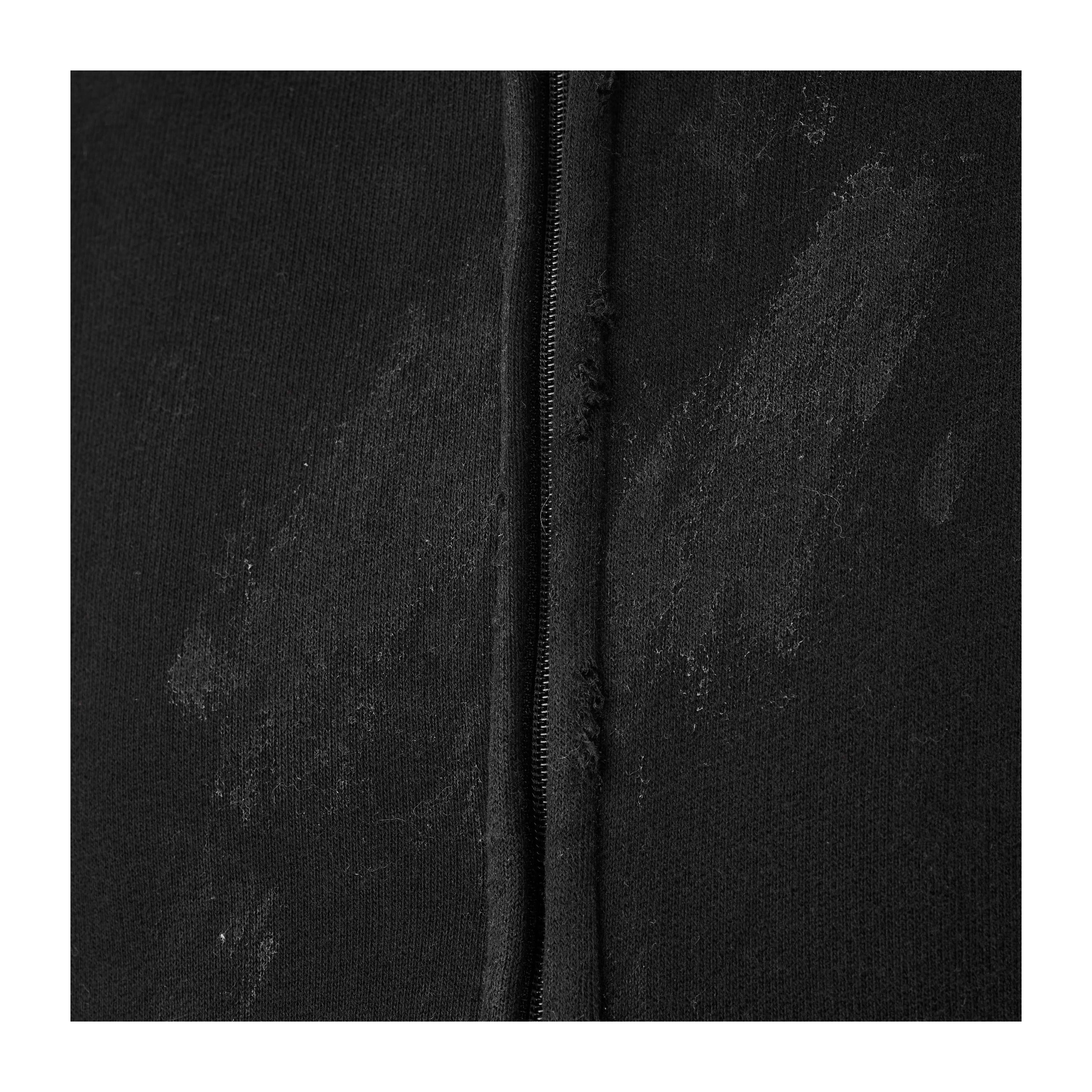 KARMANISTIC Rhinestone Logo Dirty Dye Zip Up Hoodie