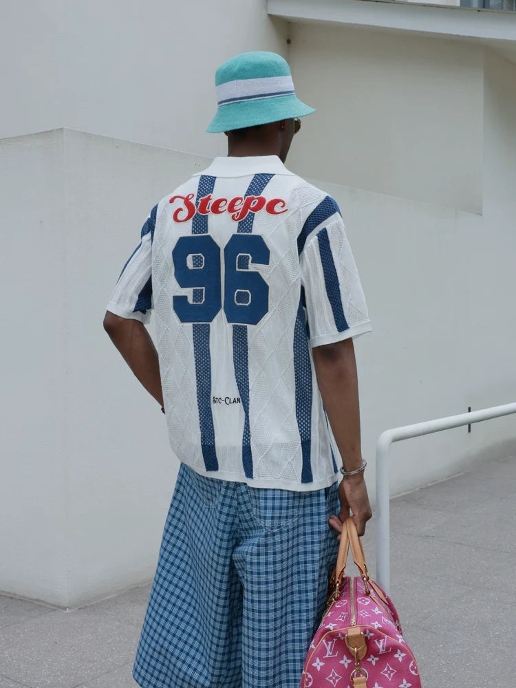 STEEPC Colorblock Knit Short Sleeve Shirt
