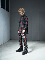 VENTUREK Tartan Check Patch Print Long Sleeve Shirt