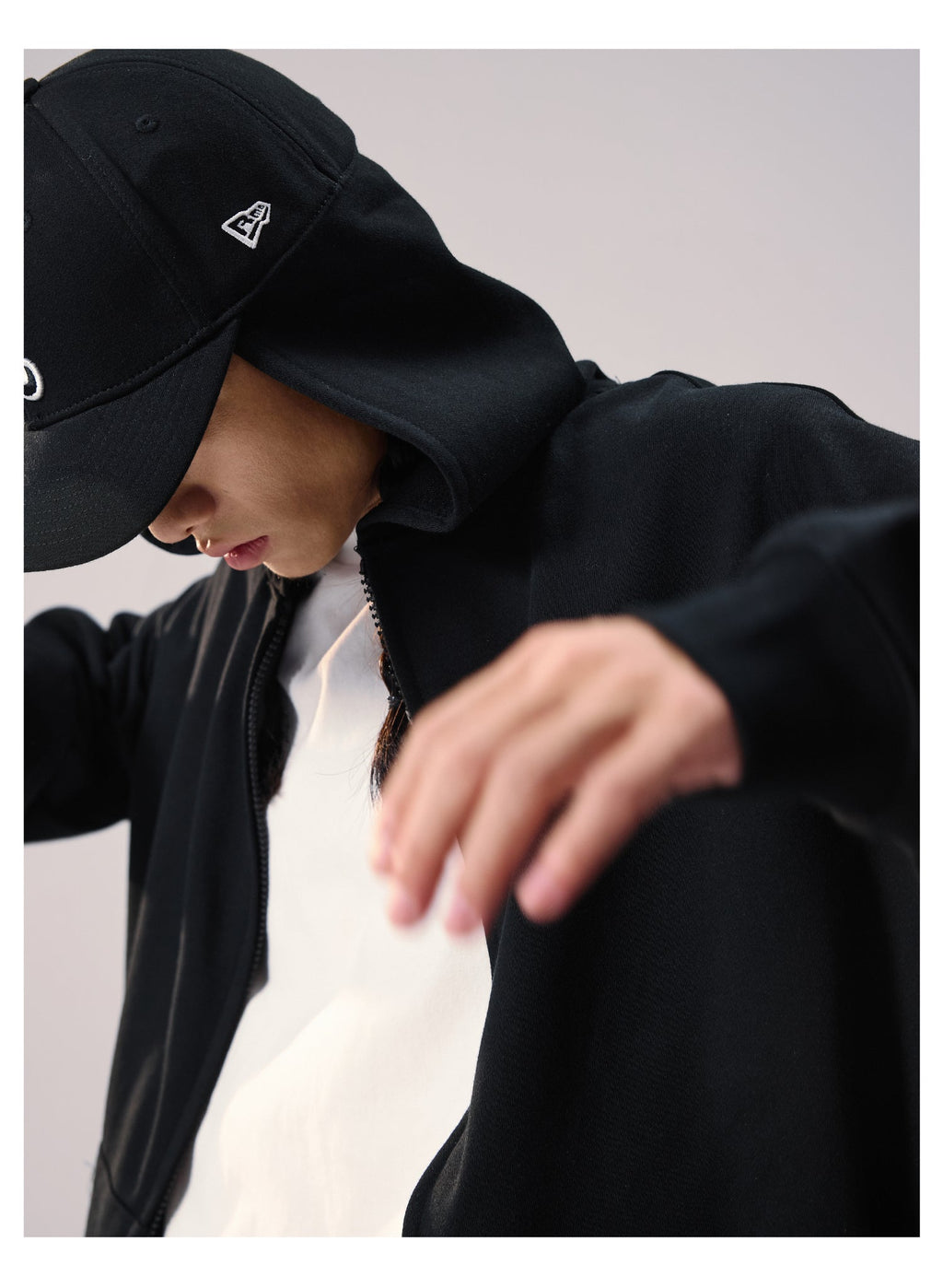 Remedy Baseball Cap Hood Zip Up Hoodie