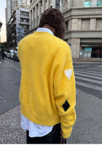 STEEPC Card Suits Wool Blend Knit Cardigan