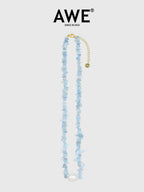AWE Aquamarine Crushed Stone Pearl Necklace