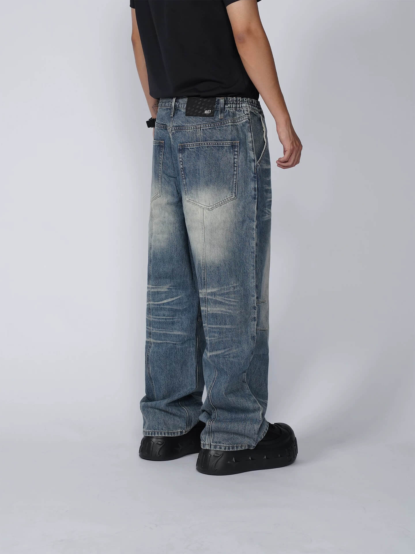 1807 Heavy Washed Whisker Center Stitch Jeans